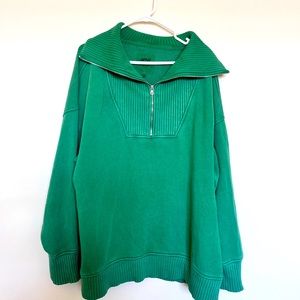 Aerie, Down to Earth, Oversized Crewneck, XL, Green